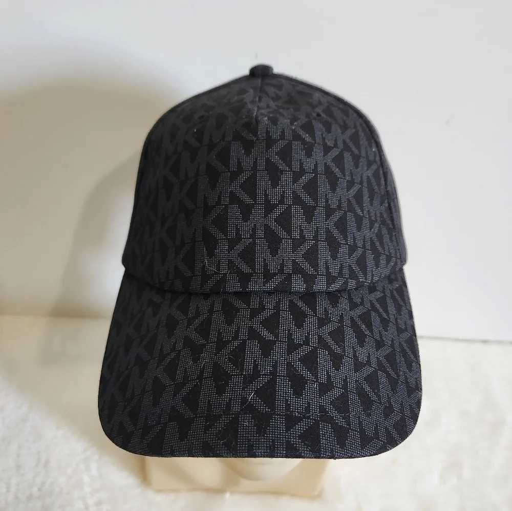 Michael Kors MK Black Allover Trademark Logo Baseball Hat Cap Unisex